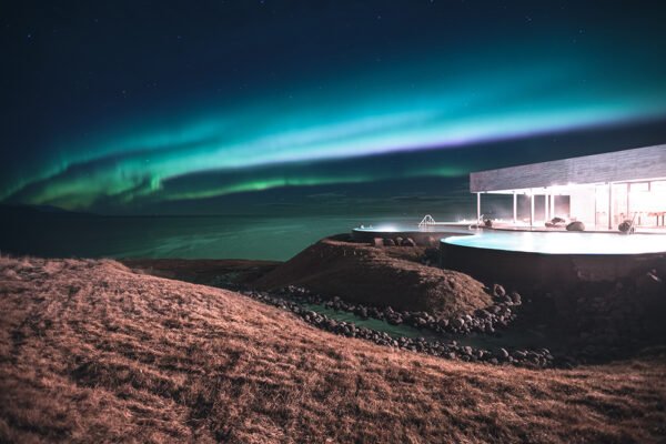 northern lights pool Atlantik Iceland Bespoke luxury travel FIT DMC PCO northern lights pool Atlantik Iceland Bespoke luxury travel FIT DMC PCO